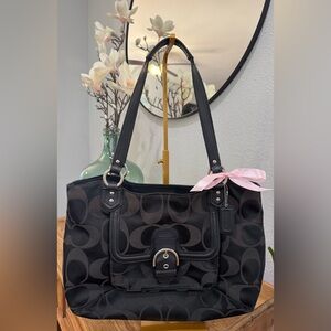 Coach Black Signature Tote